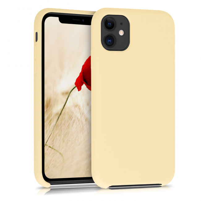 KW iPhone 11 Θήκη Σιλικόνης Rubber TPU - Light Yellow - 49724.158