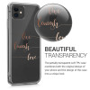 KW iPhone 11 Θήκη Σιλικόνης TPU Design Live / Laugh / Love - Διάφανη / Rose Gold  - 49785.18