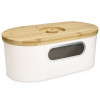 Navaris Bread Bin with Bamboo Lid Δοχείο Αποθήκευσης Ψωμιού με Καπάκι από Μπαμπού - Cream / Bamboo - 50595.01