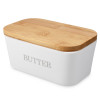 Navaris Butter Dish with Lid Δοχείο Αποθήκευσης Βουτύρου με Καπάκι - Cream / Bamboo - 49985.01