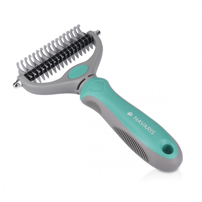 Navaris Pet Fur Dematting Comb Χτένα για Κατοικίδια - Grey / Teal - 44332