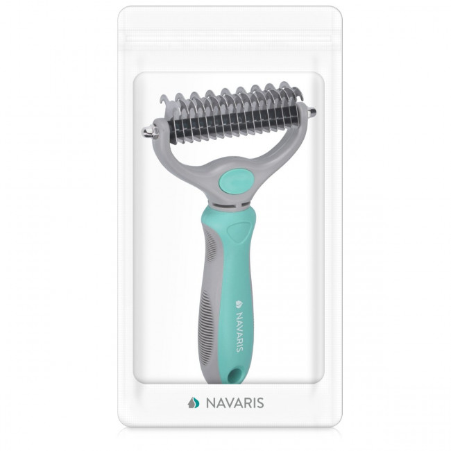 Navaris Pet Fur Dematting Comb Χτένα για Κατοικίδια - Grey / Teal - 44332