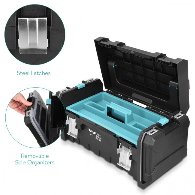 Navaris Tool Box Εργαλειοθήκη Design Don't Touch my Tool Box - Black / Light Blue - 46193.02