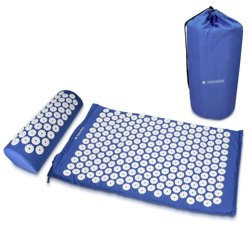 Navaris 2-in-1 Acupressure Mat and Pillow Set Σετ 2 σε 1 Χαλάκι και Μαξιλάρι Μασάζ - Blue - 43899.04