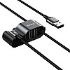 Baseus Special Data Cable for Backseat με 2xUSB Hub με Ενσωματωμένο Καλώδιο Lightning - Black - CALHZ-01