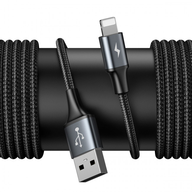 Baseus Special Data Cable for Backseat με 2xUSB Hub με Ενσωματωμένο Καλώδιο Lightning - Black - CALHZ-01