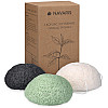 Navaris Set of Konjac Sponges Σετ με 3 Σφουγγάρια Καθαρισμού Προσώπου και Σώματος - 49124.32