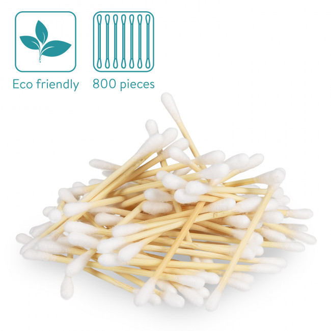 Navaris Bamboo Cotton Buds Βαμβακερές Μπατονέτες από Μπαμπού - 800 τεμάχια - 47518.800