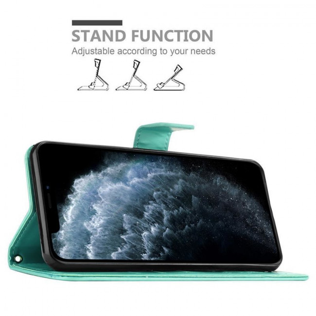 Cadorabo iPhone 11 Pro Θήκη Πορτοφόλι Stand από Δερματίνη - Floral - Turquoise