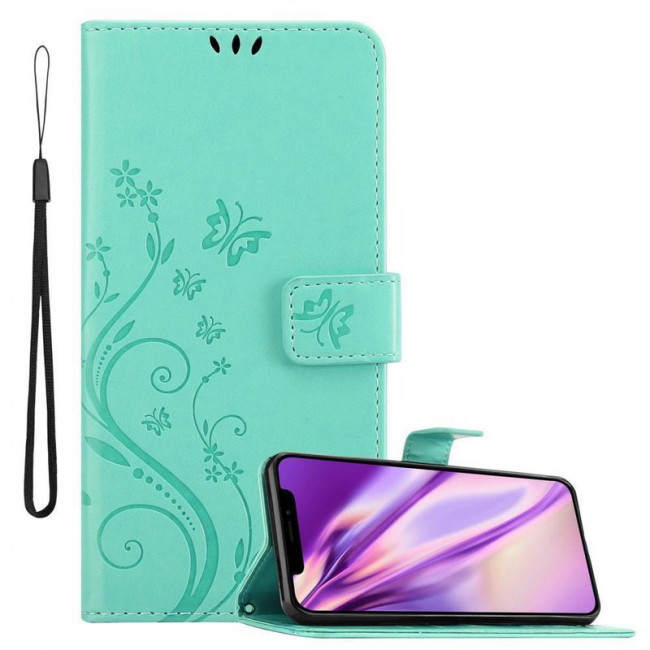 Cadorabo iPhone 11 Pro Θήκη Πορτοφόλι Stand από Δερματίνη - Floral - Turquoise