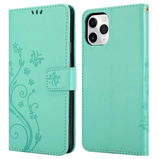 Cadorabo iPhone 11 Pro Θήκη Πορτοφόλι Stand από Δερματίνη - Floral - Turquoise