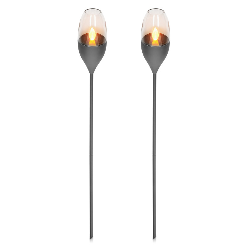 Navaris Outdoor Solar Torch Lights Διακοσμητικά Φώτα Κήπου - Dark Grey - 47538.19.02