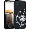 KW Huawei Y5 2019 Θήκη Σιλικόνης TPU Design Navigational Compass - Black / White - 51080.02