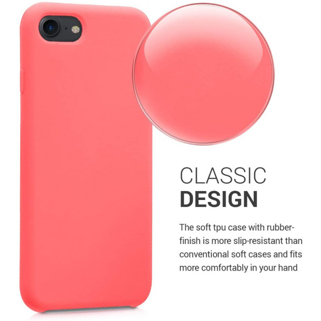 KW iPhone SE 2022 / SE 2020 / 7 / 8 Θήκη Σιλικόνης Rubber TPU - Neon Coral - 40225.103