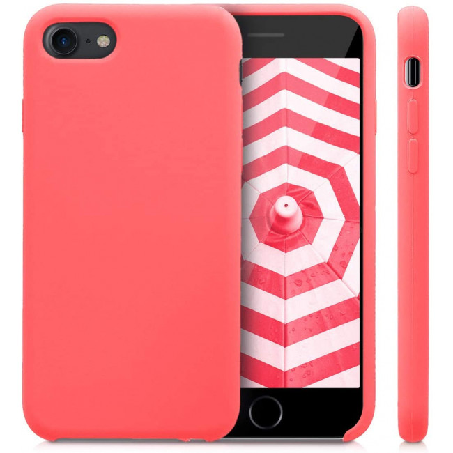 KW iPhone SE 2022 / SE 2020 / 7 / 8 Θήκη Σιλικόνης Rubber TPU - Neon Coral - 40225.103