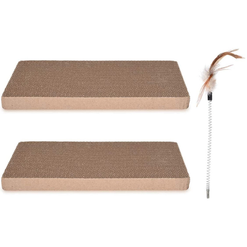 Navaris Cat Scratching Board Replacement Set - Σετ με 2 Scratch Boards για Ονυχοδρόμιο Γάτας - XXL - 40.8 x 23.3 x 3 cm - Brown - 46754.03