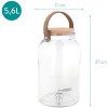 Navaris Drinks Dispenser Γυάλινος Διανεμητής Ποτού - 5.6L - Διάφανο - 51377.01