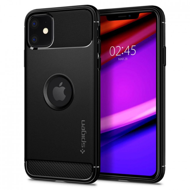 Spigen iPhone 11 Θήκη TPU Rugged Armor - Black