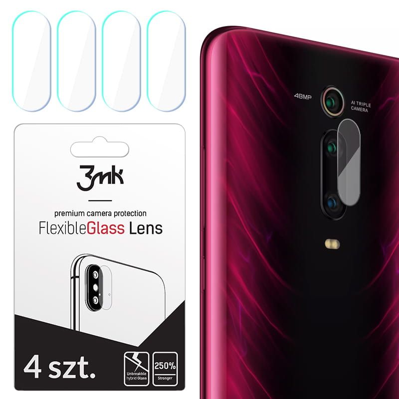 3MK Xiaomi Mi 9T (Pro) / Redmi K20 (Pro) Flexi Glass Αντιχαρακτικό Γυαλί για την Κάμερα - 4 Τεμάχια - Διάφανο