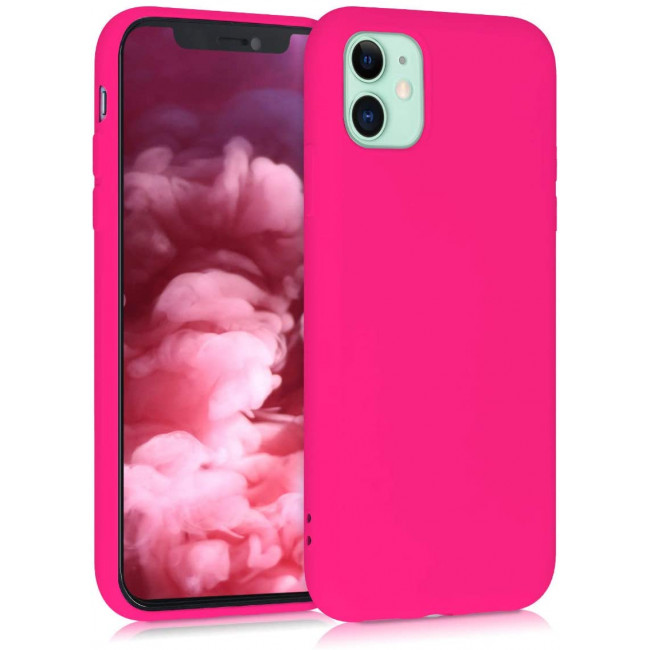 KW iPhone 11 Θήκη Σιλικόνης Rubberized TPU - Neon Pink - 50791.77