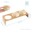 Navaris Raised Pet Bowls Stand - Ανυψωμένα Μπολ Φαγητού με Ξύλινη Βάση για Κατοικίδια - 360 ml - Wood - 46946.2