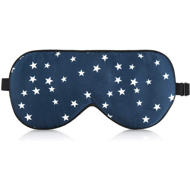 Navaris Silk Eye Mask Blindfold - Μάσκα Ύπνου / Ταξιδιού - Dark Blue / White - 48509.01