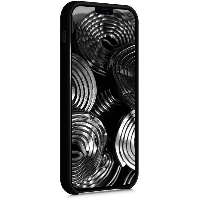 KW iPhone 12 / iPhone 12 Pro Θήκη Σιλικόνης Rubber TPU - Black - 52641.01