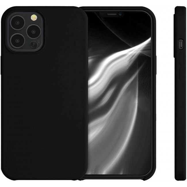 KW iPhone 12 Pro Max Θήκη Σιλικόνης Rubber TPU - Black - 52644.01