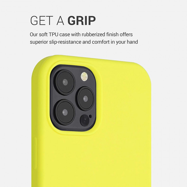 KW iPhone 12 Pro Max Θήκη Σιλικόνης Rubber TPU - Lemon Yellow - 52644.149