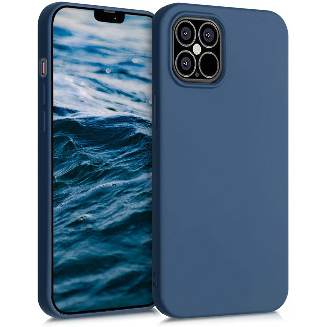 KW iPhone 12 Pro Max Θήκη Σιλικόνης Rubberized TPU - Dark Blue - 52714.17