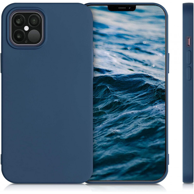 KW iPhone 12 Pro Max Θήκη Σιλικόνης Rubberized TPU - Dark Blue - 52714.17