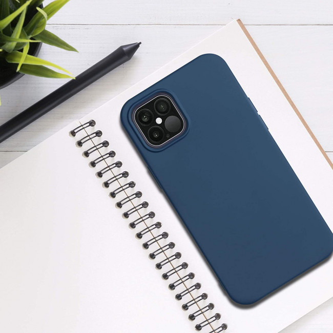 KW iPhone 12 Pro Max Θήκη Σιλικόνης Rubberized TPU - Dark Blue - 52714.17