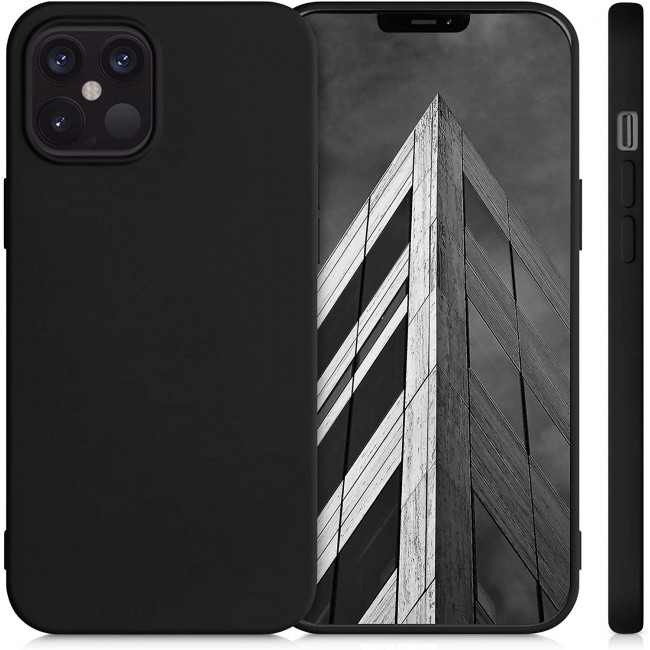 KW iPhone 12 Pro Max Θήκη Σιλικόνης Rubberized TPU - Black Matte - 52714.47