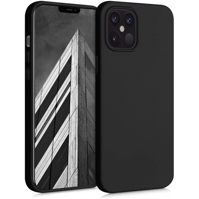 KW iPhone 12 Pro Max Θήκη Σιλικόνης Rubberized TPU - Black Matte - 52714.47