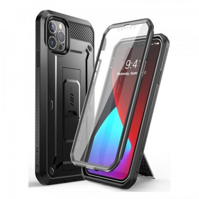 Supcase iPhone 12 / iPhone 12 Pro Unicorn Beetle Pro Σκληρή Θήκη με Προστασία Οθόνης και Stand - Black