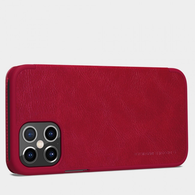 Nillkin iPhone 12 Pro Max Qin Leather Flip Book Case Θήκη Βιβλίο - Red