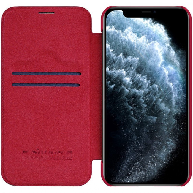 Nillkin iPhone 12 Pro Max Qin Leather Flip Book Case Θήκη Βιβλίο - Red