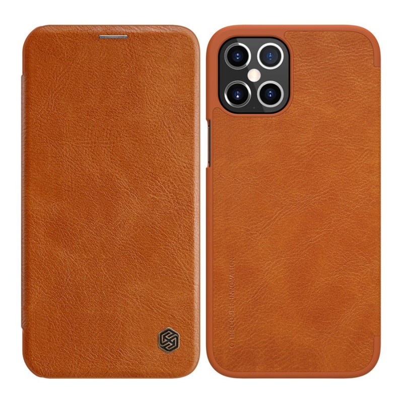 Nillkin iPhone 12 Pro Max Qin Leather Flip Book Case Θήκη Βιβλίο - Brown