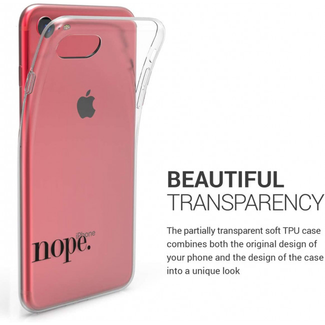 KW iPhone SE 2022 / SE 2020 / 7 / 8 Θήκη Σιλικόνης TPU Design Nope - Black - Διάφανη - 41448.20