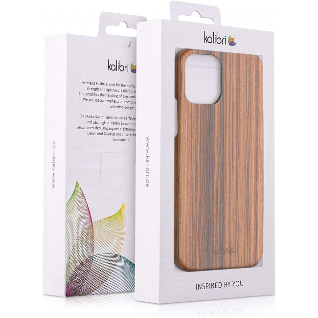 Kalibri iPhone 12 / iPhone 12 Pro Σκληρή Θήκη από Φυσικό Ξύλο - Brown - 53047.05