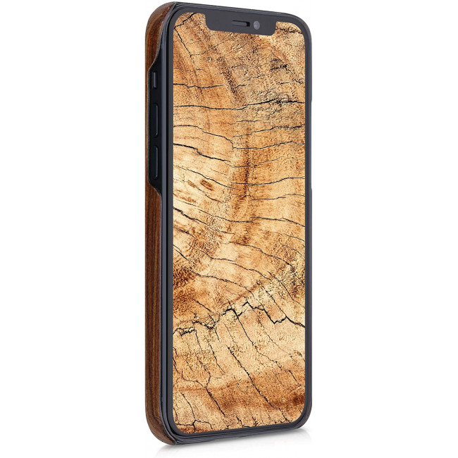 Kalibri iPhone 12 / iPhone 12 Pro Σκληρή Θήκη από Φυσικό Ξύλο - Brown - 53047.05