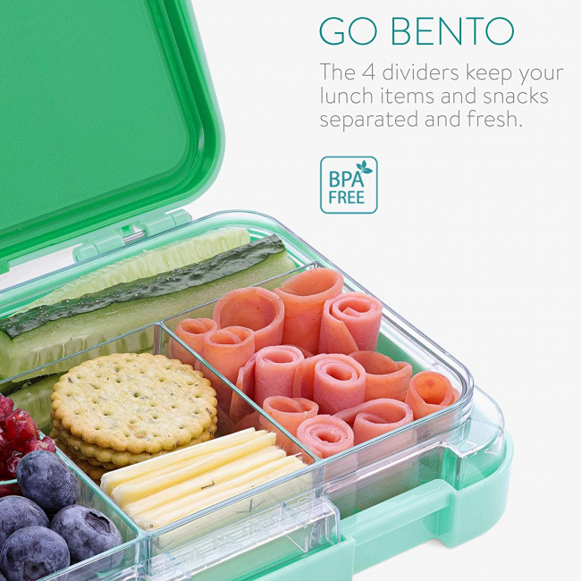 Navaris Bento Box for Kids Δοχείο Αποθήκευσης Τροφής για Παιδιά BPA Free - Green - 49877.01.07