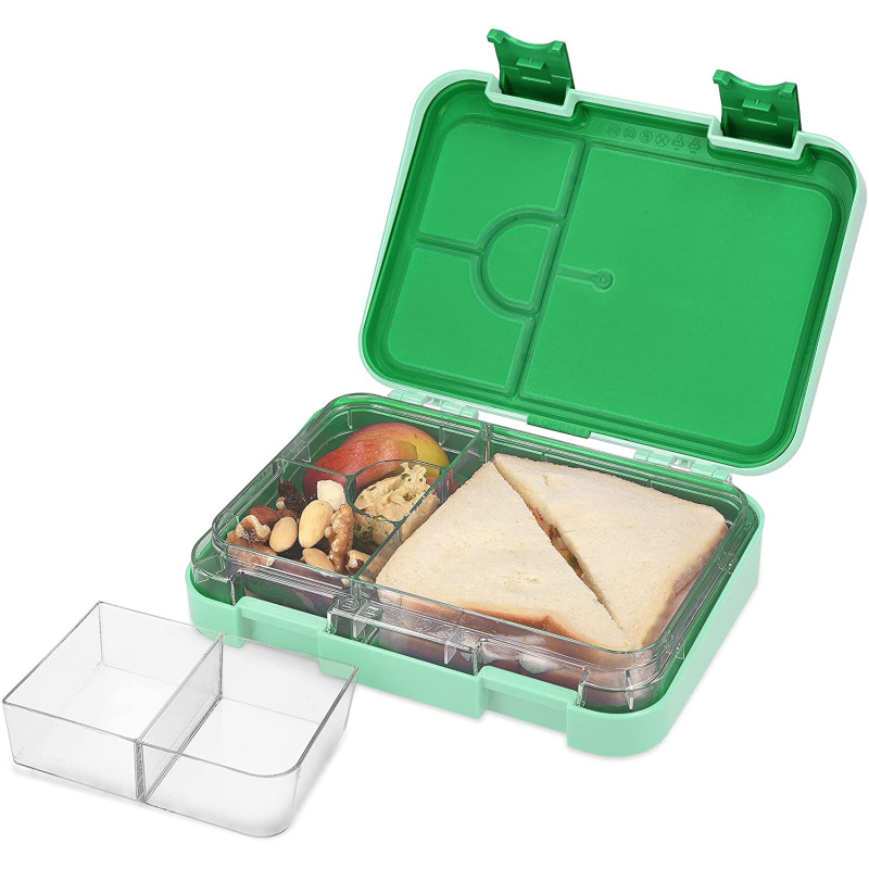 Navaris Bento Box for Kids Δοχείο Αποθήκευσης Τροφής για Παιδιά BPA Free - Green - 49877.01.07