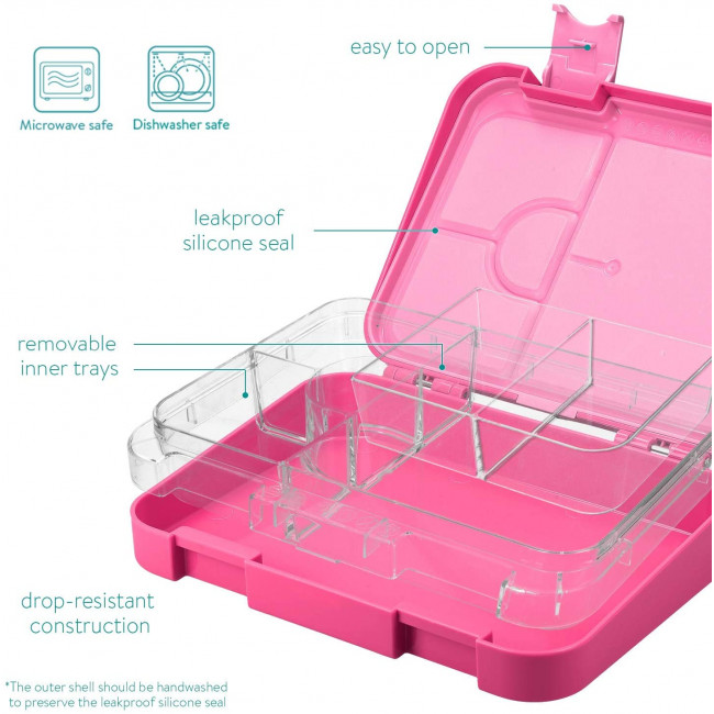 Navaris Bento Box for Kids Δοχείο Αποθήκευσης Τροφής για Παιδιά BPA Free - Dark Pink - 49877.01.08