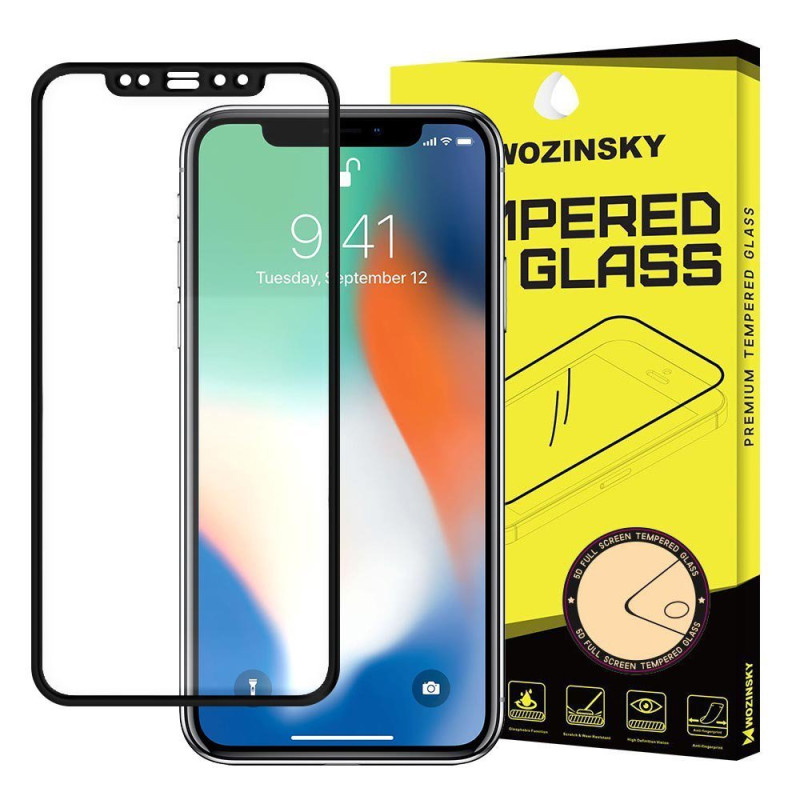 Wozinsky iPhone 12 Pro Max 9H Case Friendly Full Screen Full Glue Tempered Glass Αντιχαρακτικό Γυαλί Οθόνης - Black