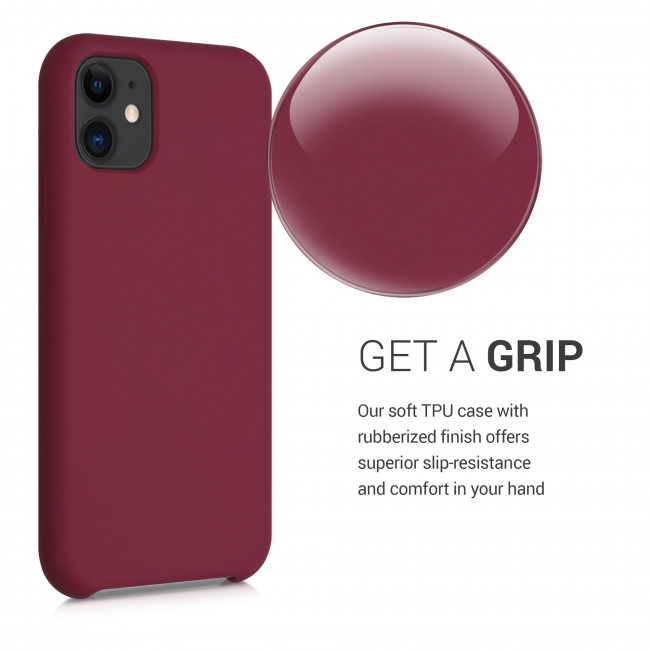 KW iPhone 11 Θήκη Σιλικόνης Rubber TPU - Rhubarb Red - 49724.209