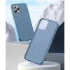 Baseus iPhone 12 / iPhone 12 Pro Frosted Glass Θήκη με Πλαίσιο Σιλικόνης και Όψη Γυαλιού Tempered Glass - Navy Blue - WIAPIPH61P-WS03