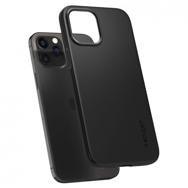 Spigen iPhone 12 / iPhone 12 Pro Thin Fit Σκληρή Θήκη - Black