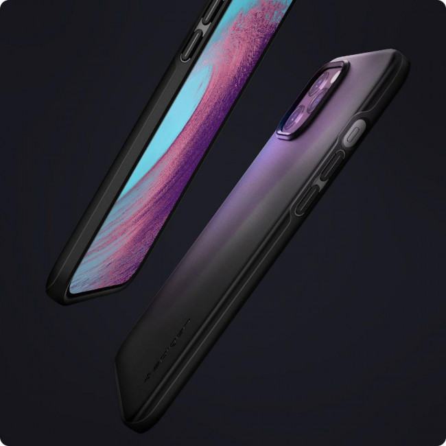 Spigen iPhone 12 / iPhone 12 Pro Thin Fit Σκληρή Θήκη - Black