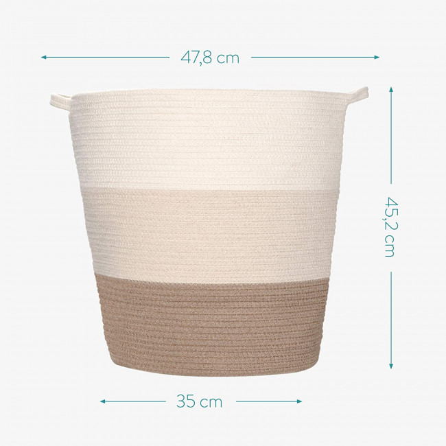 Navaris Cotton Rope Storage Basket Καλάθι Αποθήκευσης από Βαμβάκι - Brown - 50743.24